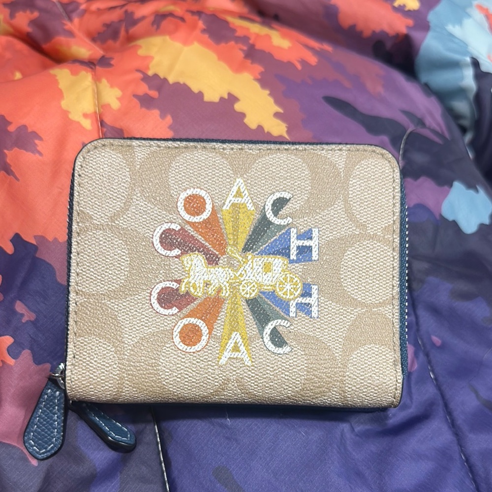 NWT Coach Rainbow Pride edition Zip Wallet